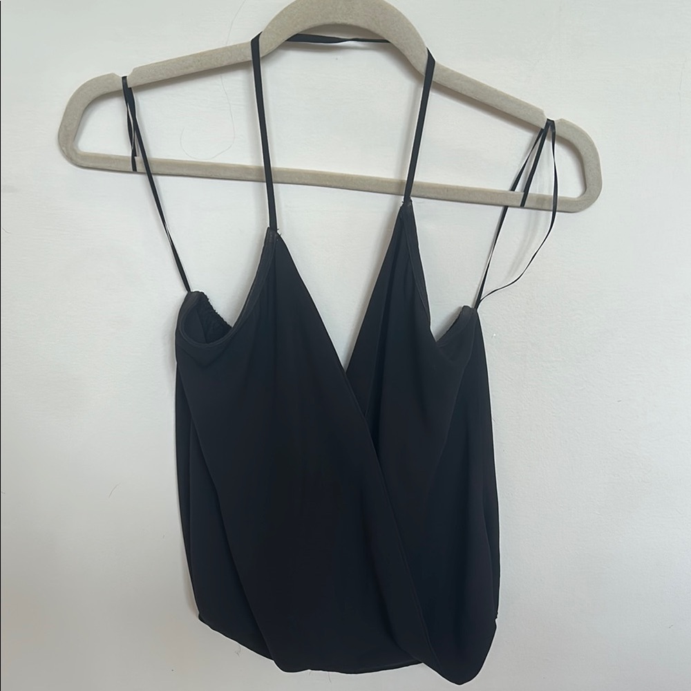 Olivaceous Black Asymmetrical Crop Camisole